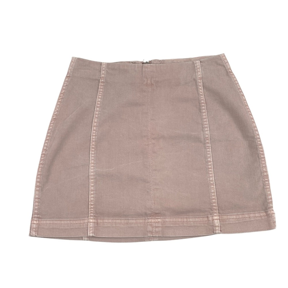 Womens Mini Skirt Size 4 A-Line Mauve Pink Casual Chic Modern Short
